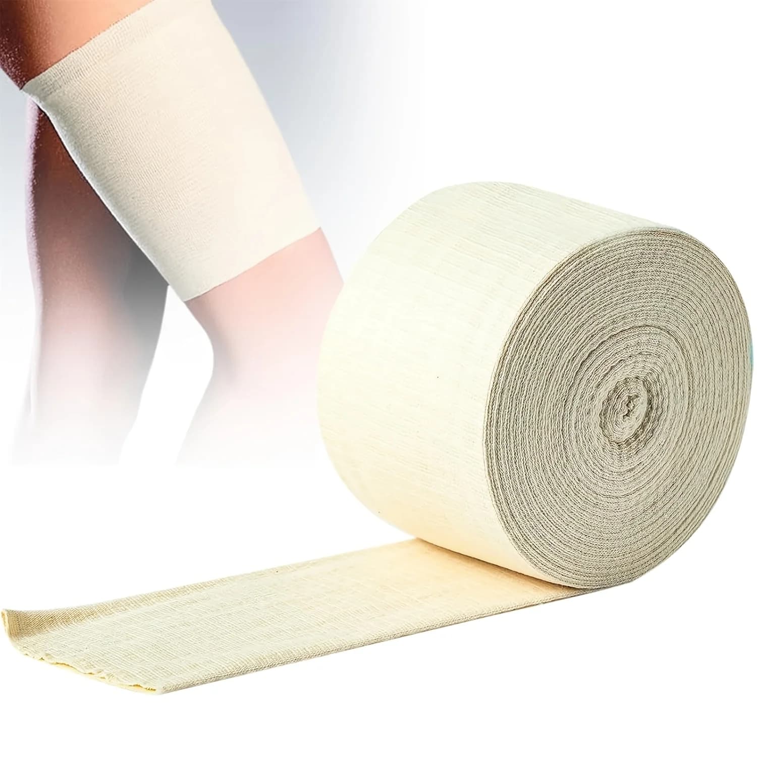 Bande tubulaire élastique portable, 1 rouleau, peut être coupée et compressée, pour plusieurs parties du corps, plusieurs tailles disponibles