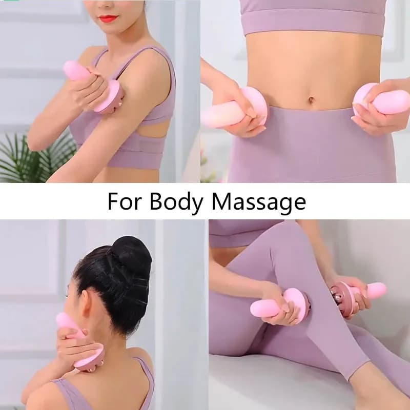 Boule de Massage portative avec boules à roulettes, rouleau manuel à 360 degrés pour les muscles du dos, du cou, des épaules, des jambes, outil de Massage relaxant musculaire