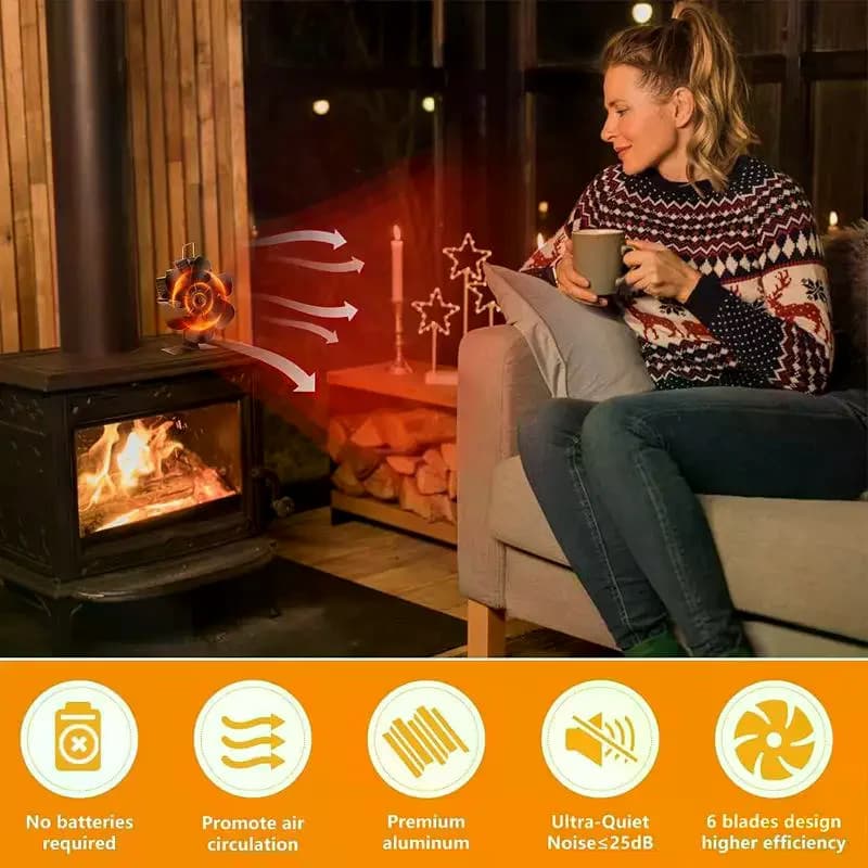 Ventilateur de cheminée à 6 pales