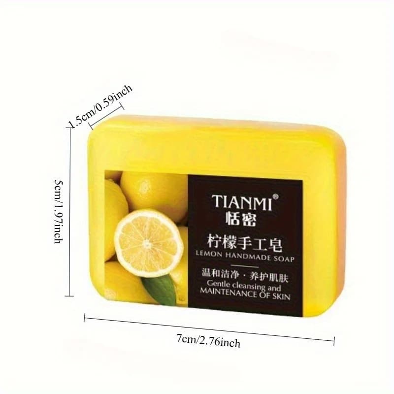 Savon fait main au citron 2 pièces, hydratant et nettoyant, adapté à tous les types de peau, peut être utilisé par les hommes et les femmes,