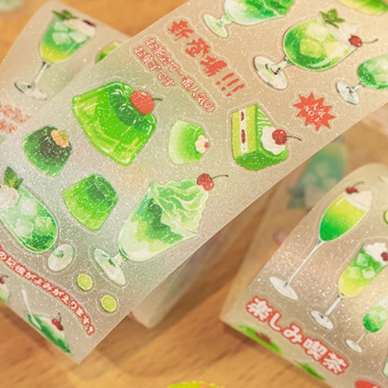 Mr. Paper – ruban de découpe, 1 rouleau, refroidissement, détachable, boisson sucrée, PET, sable scintillant, paysage, décoration pour manuels de maison