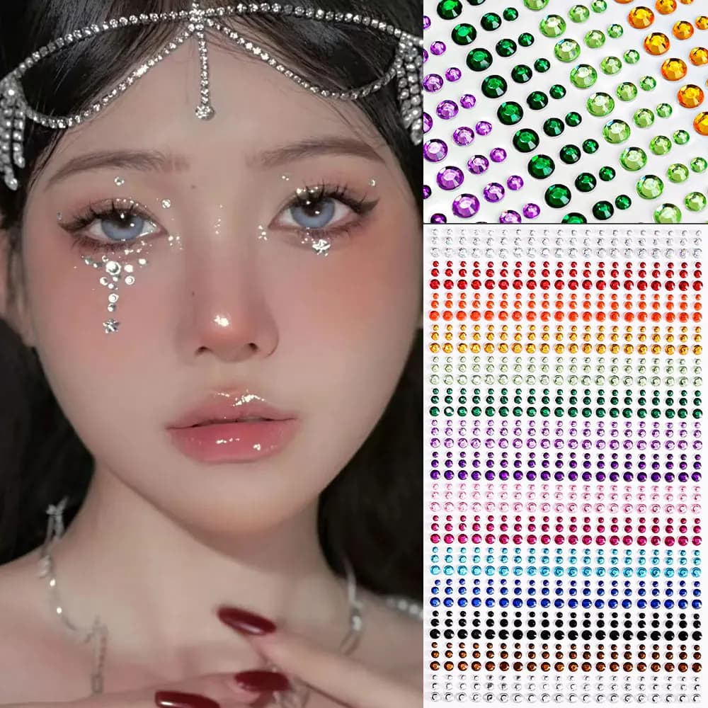 Tatouages autocollants en diamant pour les yeux