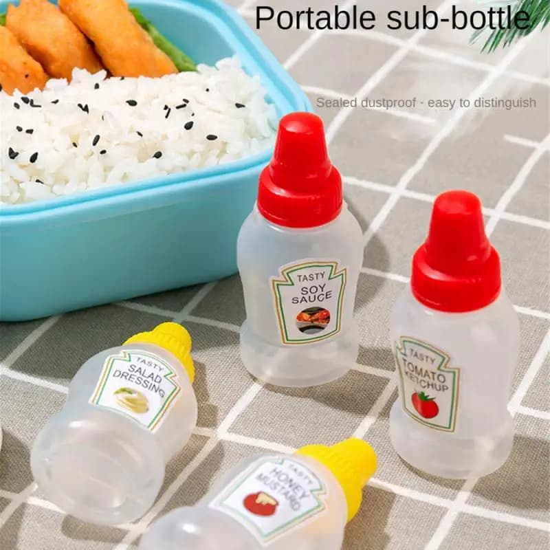 Bouteille de Sauce à presser multifonctionnelle pour assaisonnement, récipient à salade couvert, bouteille à presser Portable à nez aiguille pratique