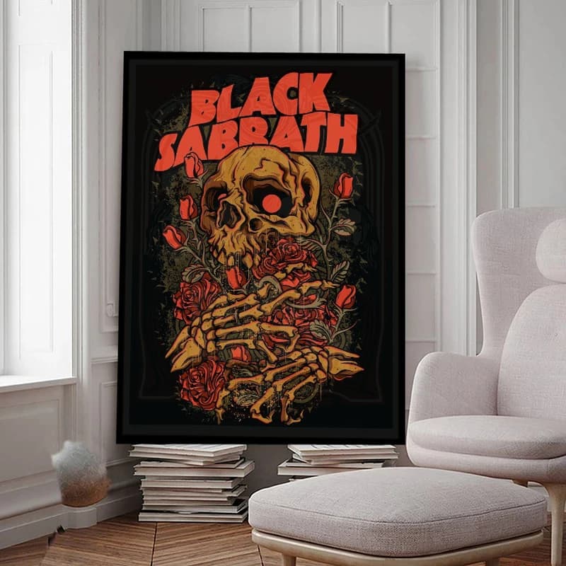 Black-Sabbath Rock Band Affiches, RapMetal Style Music, Rap Canvas Wall Art, Gérer les impressions et la peinture, Chambre Art Home Decor