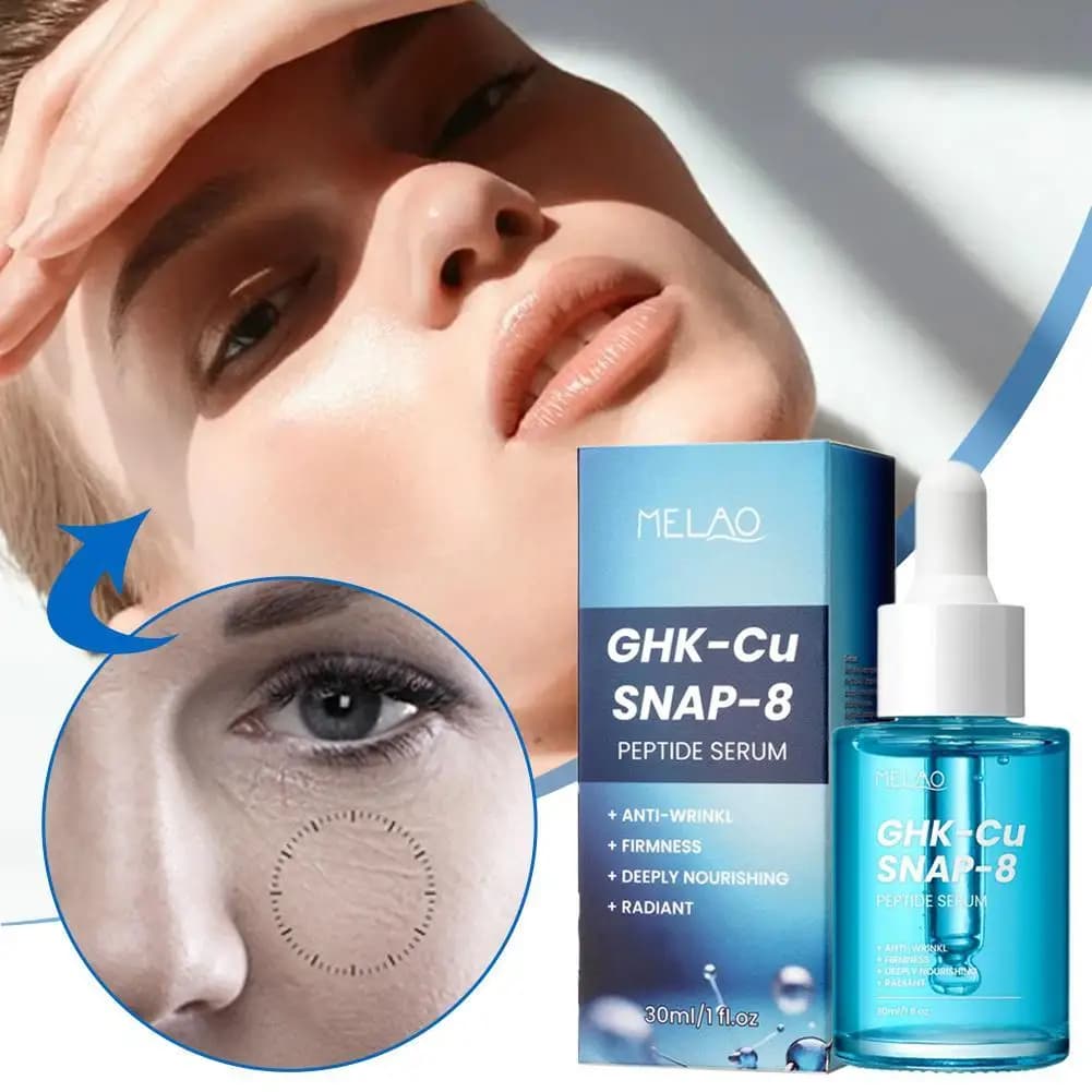 Sérum pour le visage au peptide GHK-Cu SNAP-8, huile essentielle hydratante au cuivre bleu, nettoyant hydratant, hydratation profonde, produit de soin de la peau