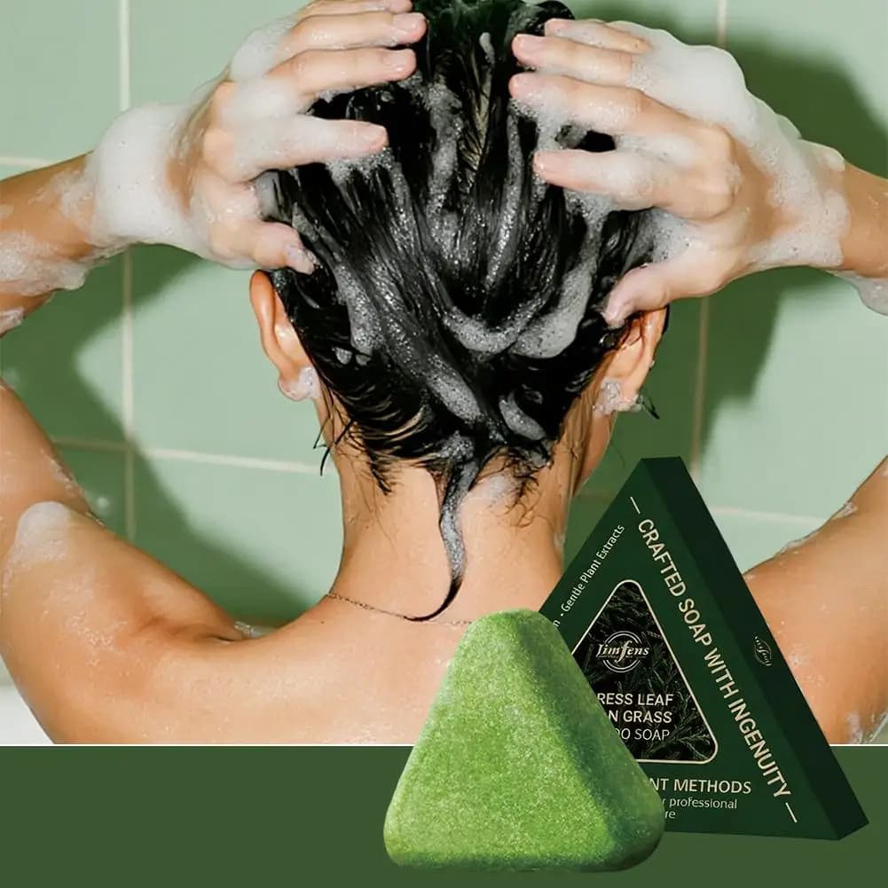 Savon shampooing Usman Grass & Platycladus, 120g, renforce la croissance des racines des cheveux, shampooing en barre, traitement naturel à base de plantes contre la perte de cheveux, soins capillaire