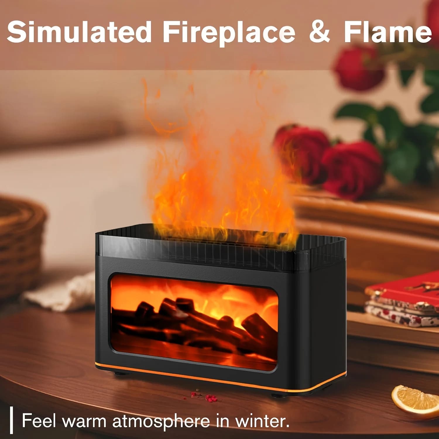 Mini diffuseur d'arôme de cheminée, crée une atmosphère Festive, 7 couleurs, effets d'éclairage de flamme, parfait pour les cadeaux du nouvel an, décoration de la maison