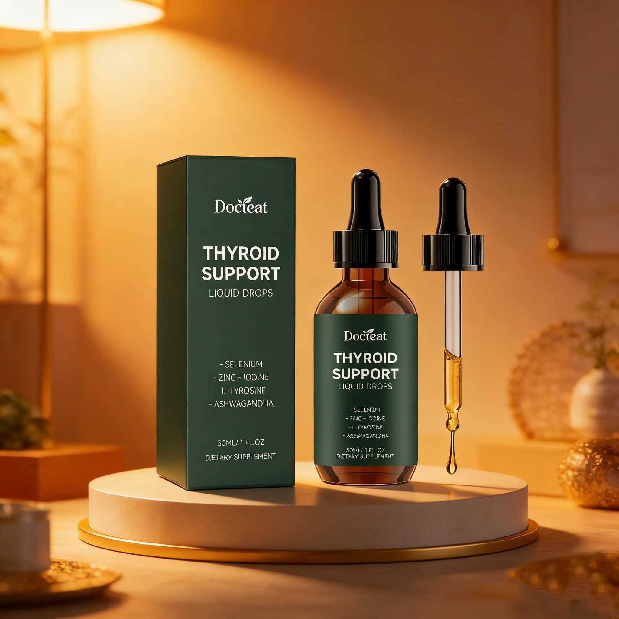 DOCTEAT Gouttes pour la Santé de la Thyroïde : Stimule le Métabolisme