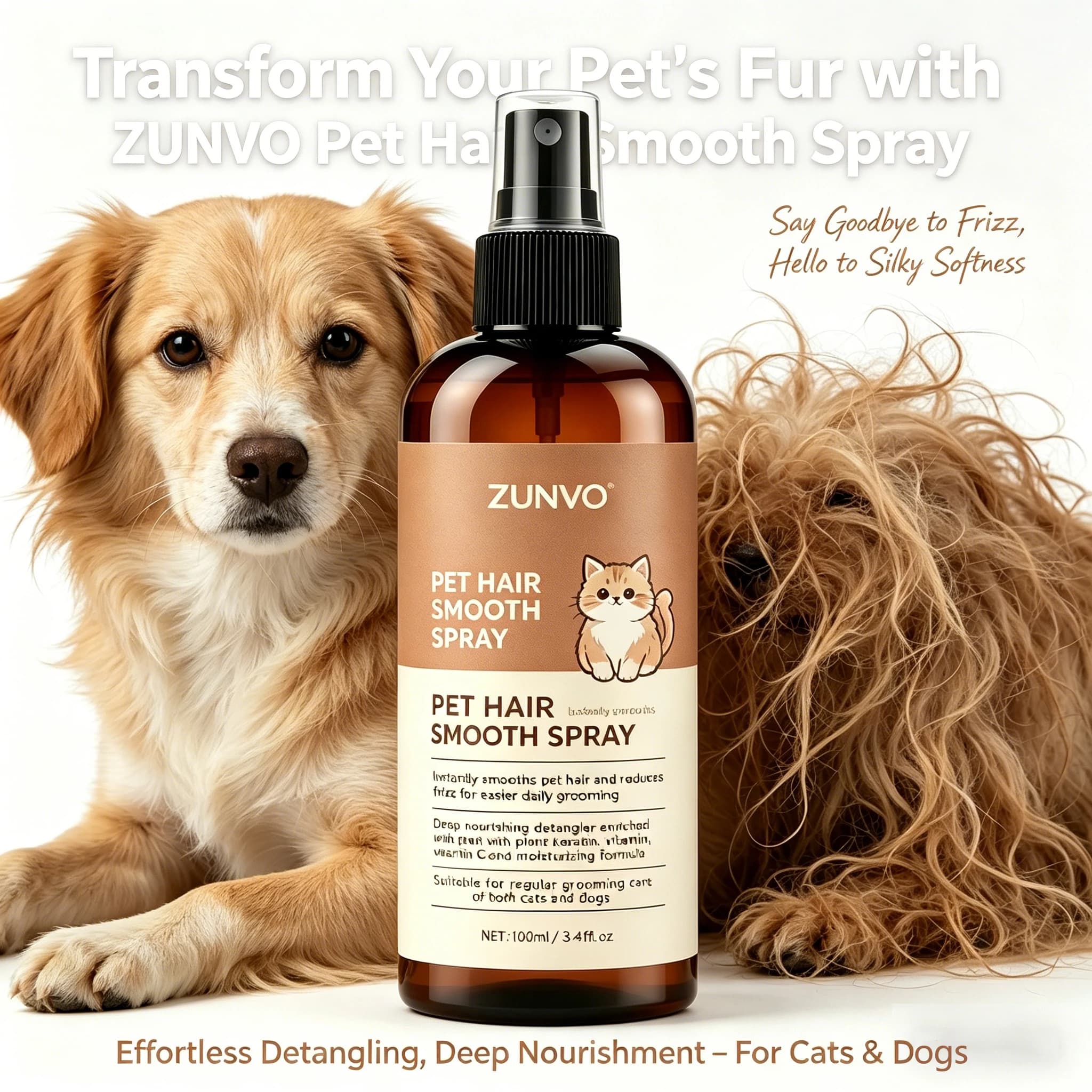 Shampooing sec sans rinçage pour chiens et chats, formule sans eau pour un nettoyage pratique des animaux