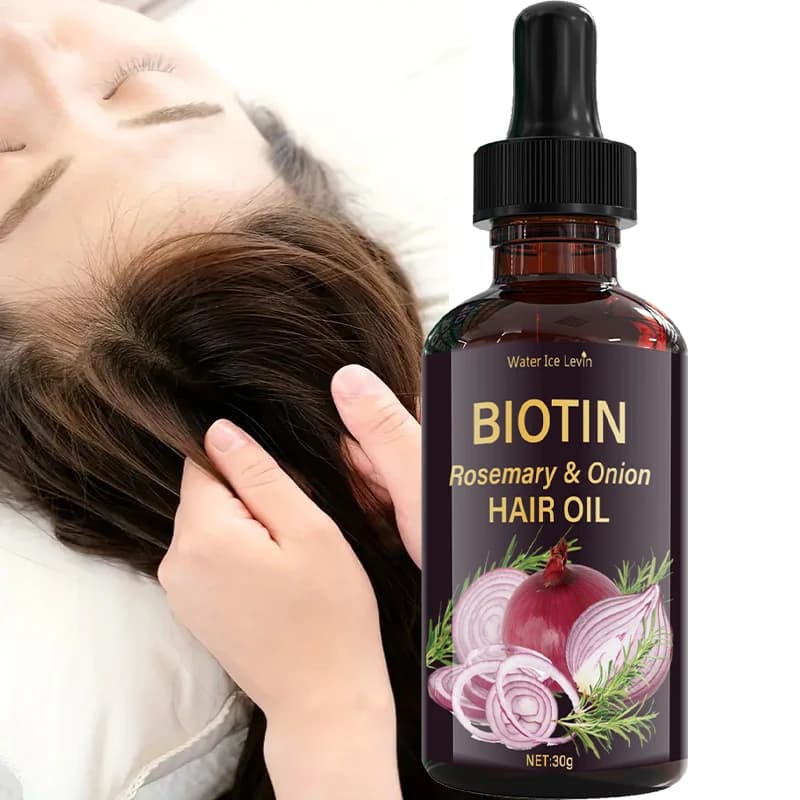 Huile Capillaire Romarin & Oignon au Complexe Vitaminé - Nourriture des Fibres - Soin Avant Brushing