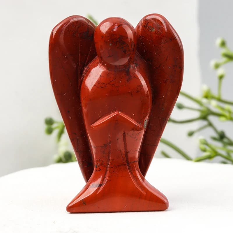 Figurine d'ange en pierre naturelle sculptée à la main, mini artisanat en cristal, pierre précieuse de Jade noir, guérison, décoration de la maison, 1.5 pouces