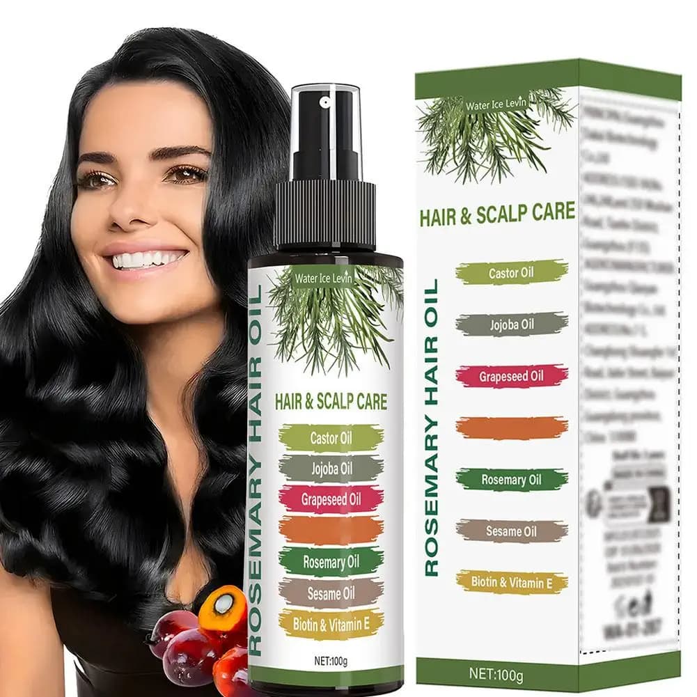 Huile de romarin pour la croissance des cheveux avec huile de ricin, de batana et de jojoba, huiles capillaires efficaces, élimine les démangeaisons et la sécheresse du cuir chevelu, huile de soin cap
