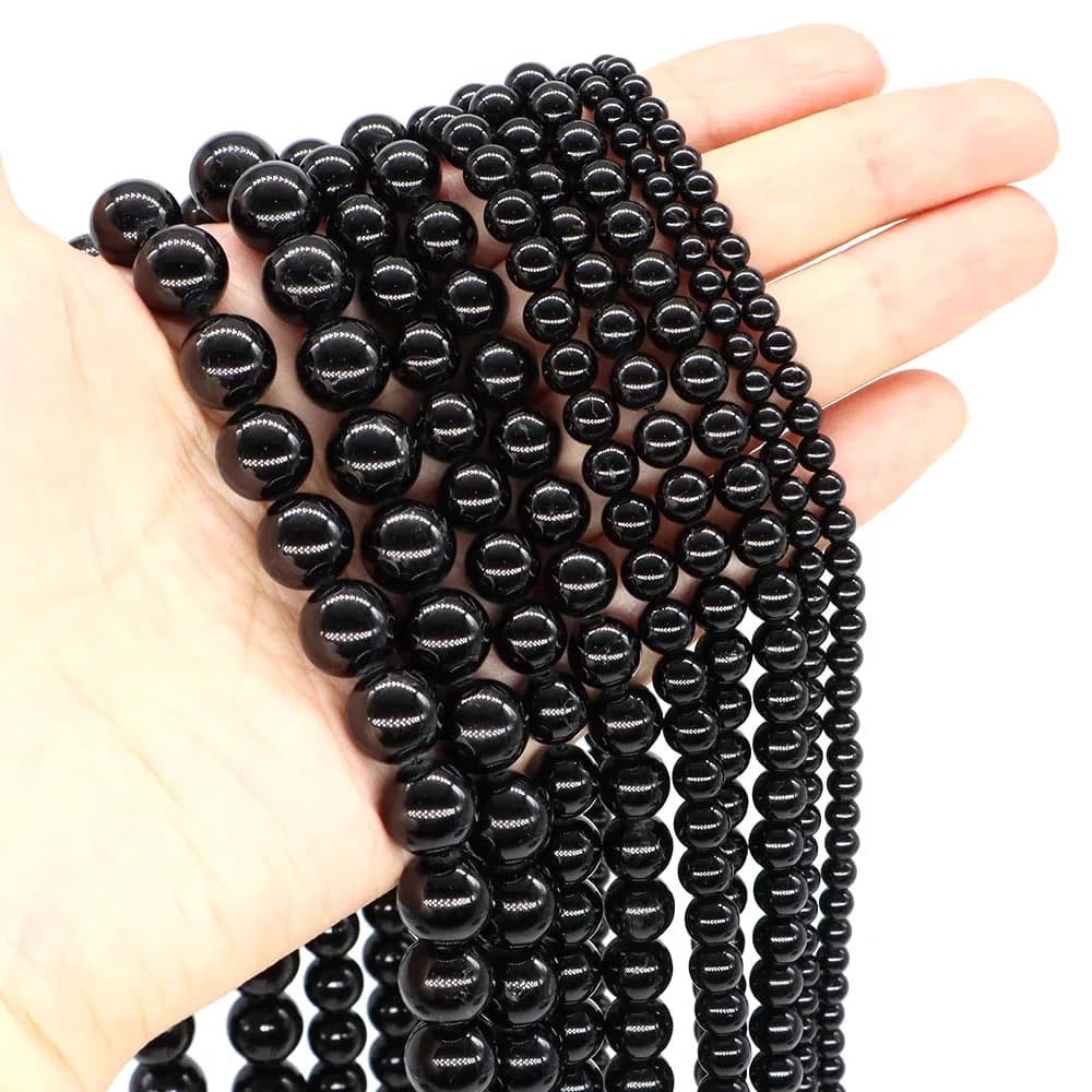 Perles de Tourmaline noire 4/6/8/10mm