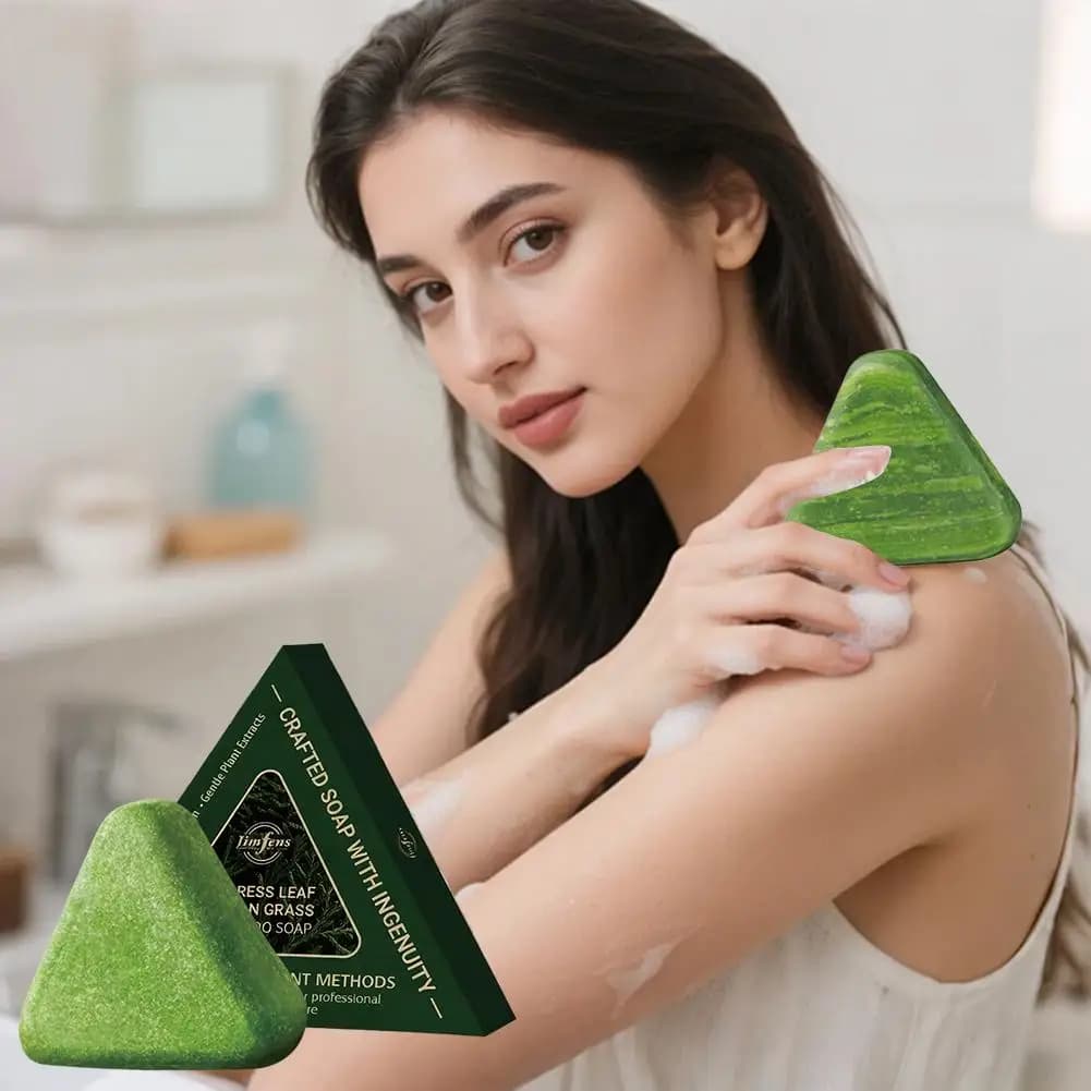 Savon shampooing Usman Grass & Platycladus, 120g, renforce la croissance des racines des cheveux, shampooing en barre, traitement naturel à base de plantes contre la perte de cheveux, soins capillaire