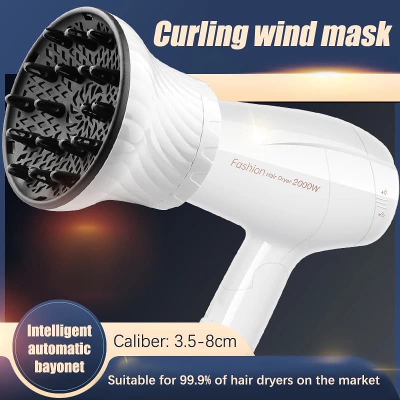 Diffuseur de Cheveux Universel Adaptable pour Sèche-Cheveux, avec Design Rotatif, Bouclé, Grand Vent, partenaires Dispersant le Vent