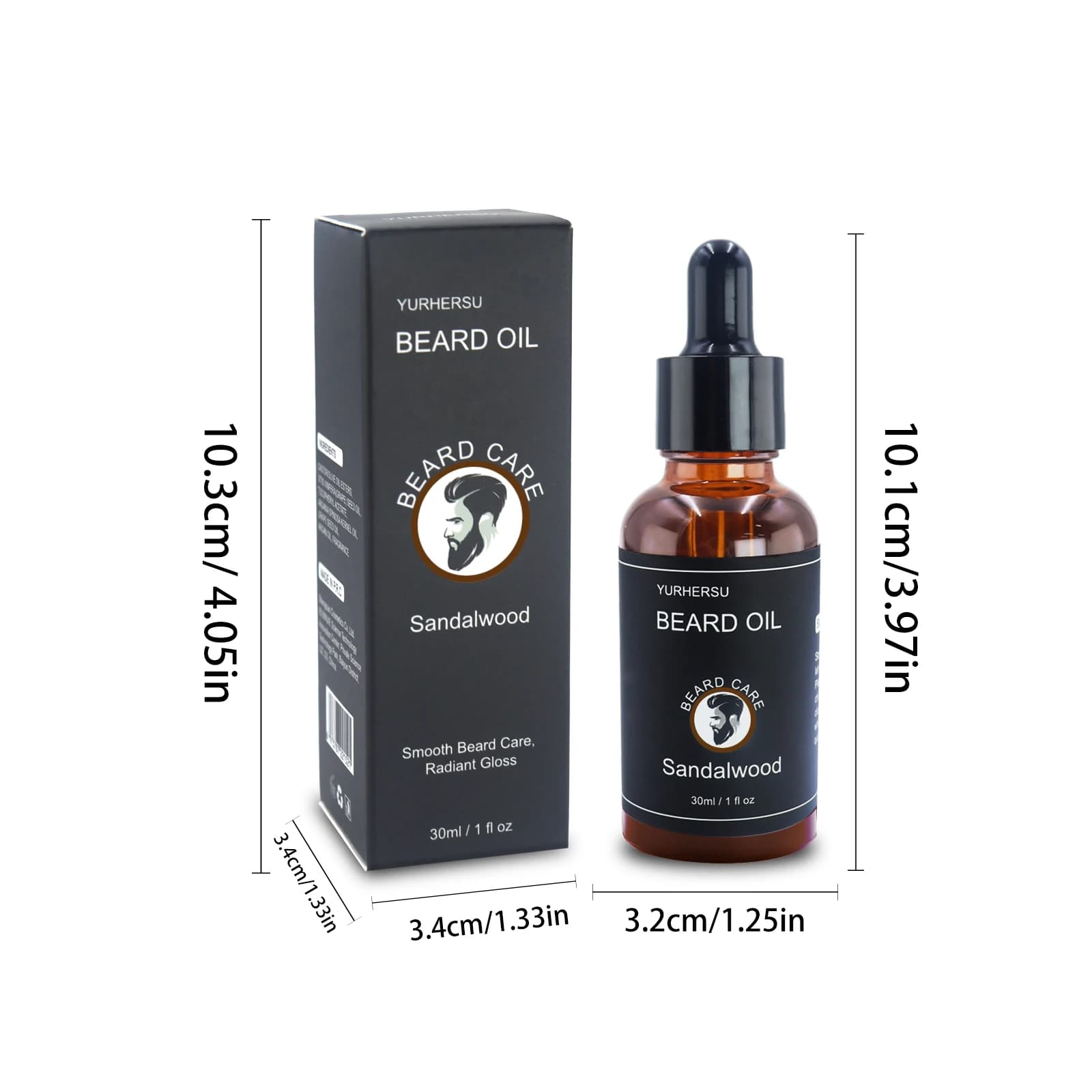 YURHERSU30ml nouvelle huile de croissance des poils du visage et de la barbe convient aux hommes d'huile