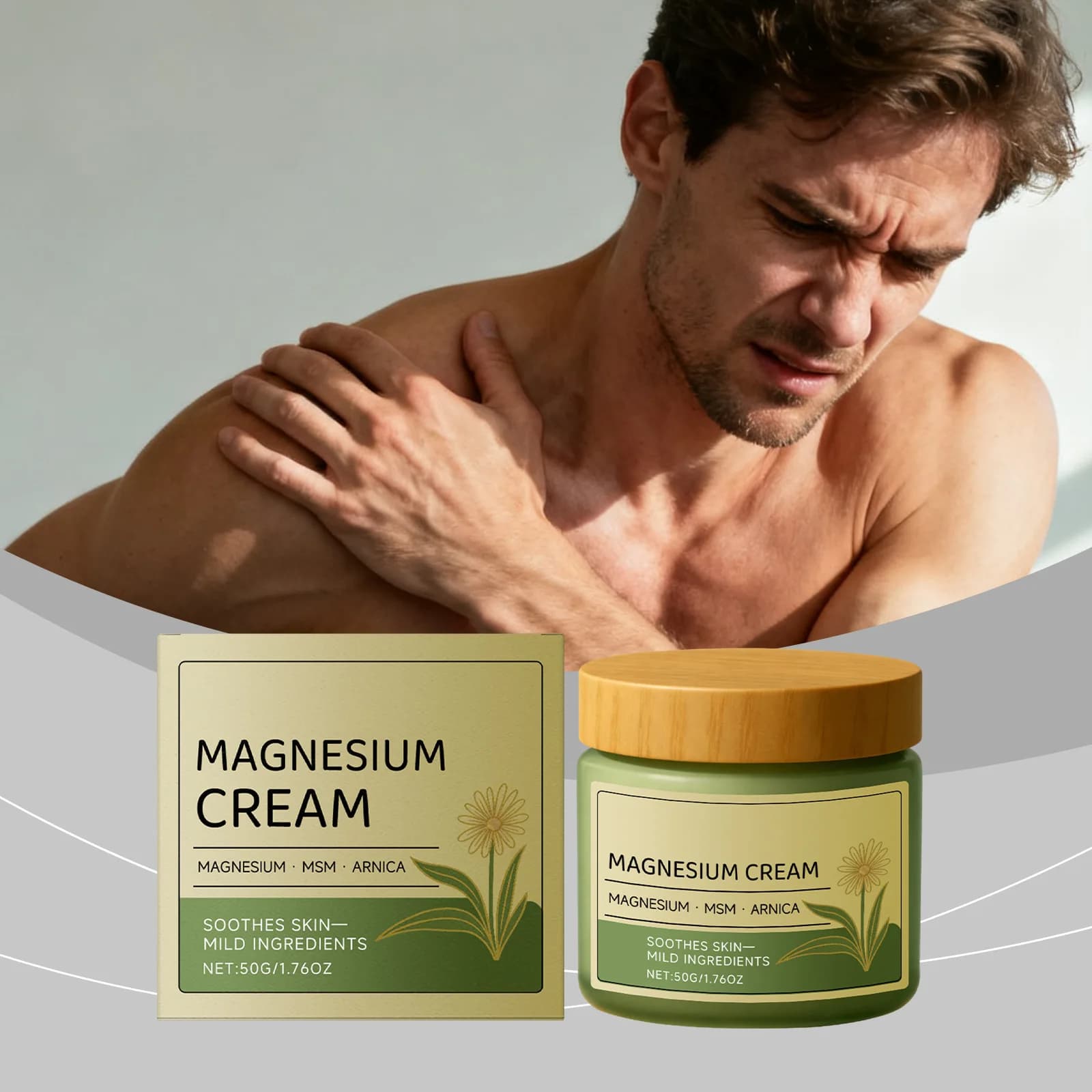 Crème au magnésium hydratation longue durée apaisante rafraîchissante soulagement corporel prévention sécheresse hydratant massage corporel soin de la peau