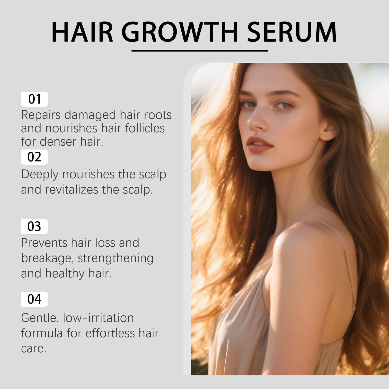 Sérum de traitement de la croissance des cheveux au Peptide de cuivre pour l'amincissement