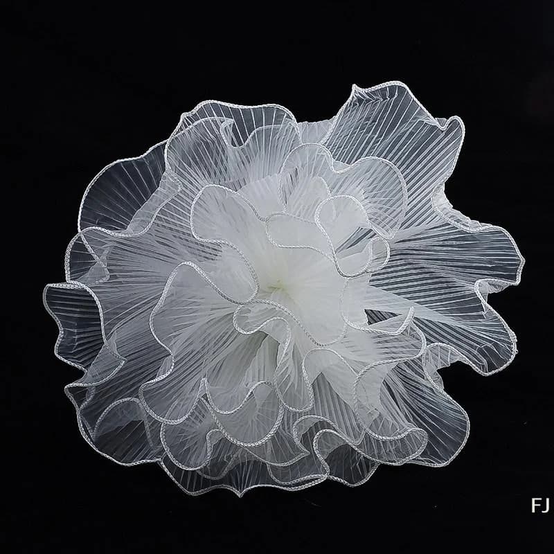[YU] 1/5 pièces Bouquet Roll Wave Yarn Golden Edge Mesh Artisanat fait main 4Yards*28CM Emballage en dentelle Papier à fleurs Filet d'emballage