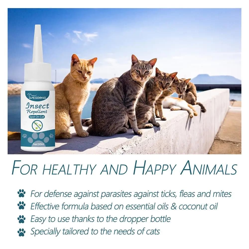 Gouttes anti-puces pour animaux de compagnie, traitement de la teigne, anti-insectes, anti-puces, anti-tiques, anti-insectes, anti-tiques, anti-tiques, anti-insectes, convient pour les chats, les sour