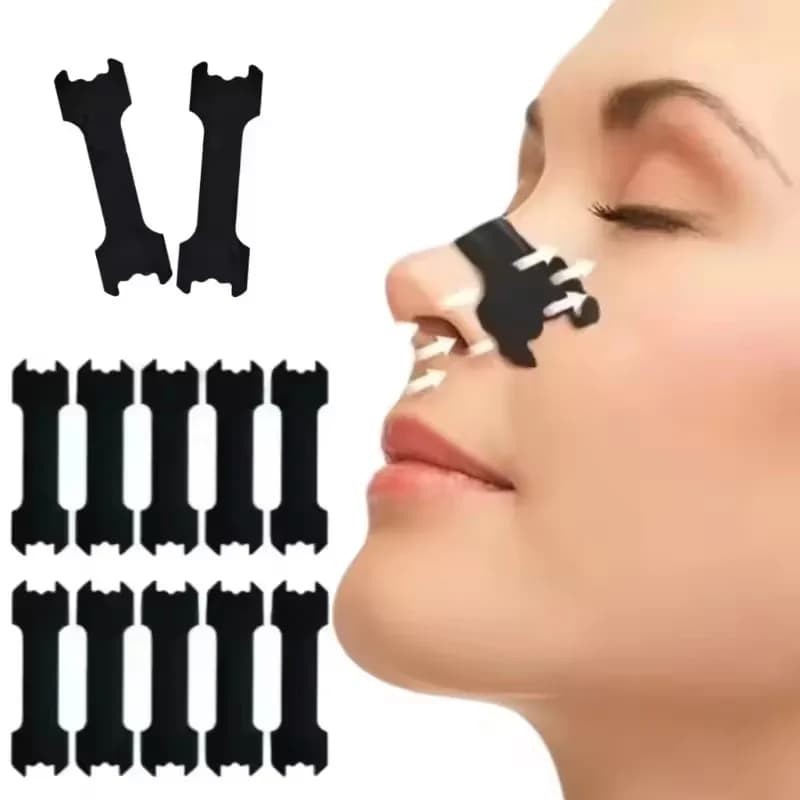 Bandes nasales noires Extra résistantes, 60/30/10 pièces, pour dormir mieux, bandes Anti-ronflement Non invasives pour adultes et enfants