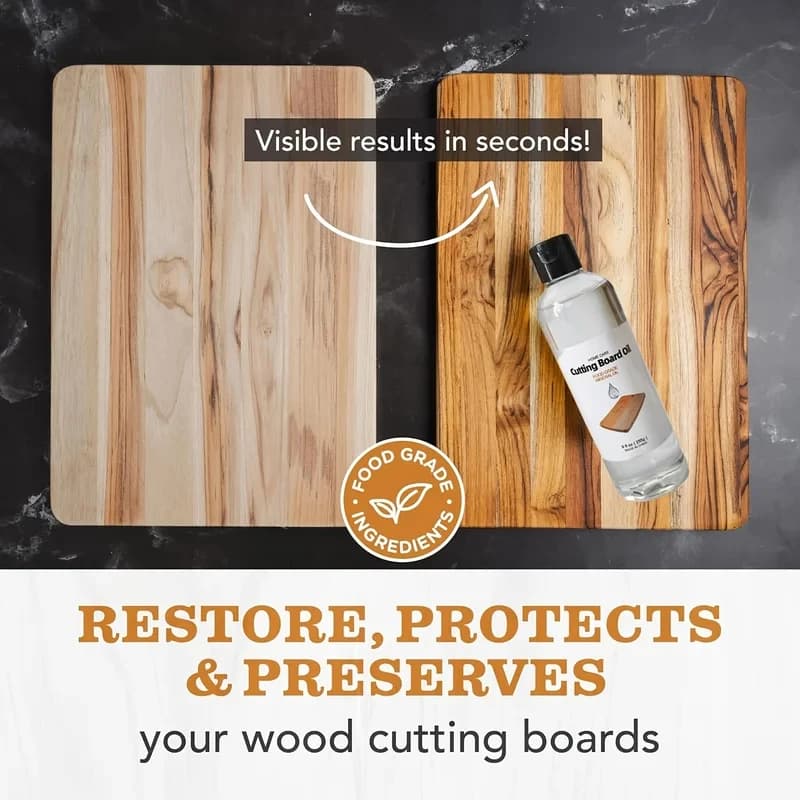 Huile minérale de qualité alimentaire pour planches à découper - Conditionneur et protecteur naturel pour bois, meubles en bambou, vaisselle, planches à découper