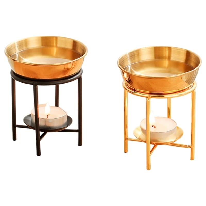 Diffuseur d'huiles essentielles, support combustion d'huile avec bol en acier inoxydable, diffuseur d'huile pour parfumer