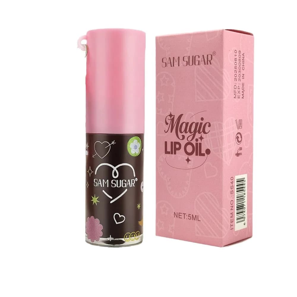 Huile à lèvres magique brillant à lèvres liquide Transparent hydratant rehausseur de lèvres naturel faire des lèvres repulpantes huile à lèvres rouge marron