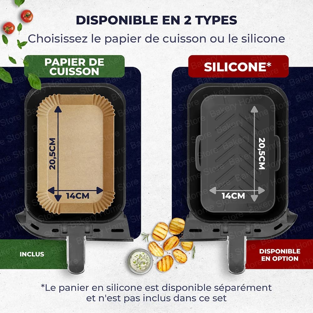Doublures de friteuse à Air, papier de cuisson en parchemin antiadhésif pour Ninja Foodi Max double Zone AF300EU AF400EU pour panier de friteuse à Air de 7,6 l-9,5 l