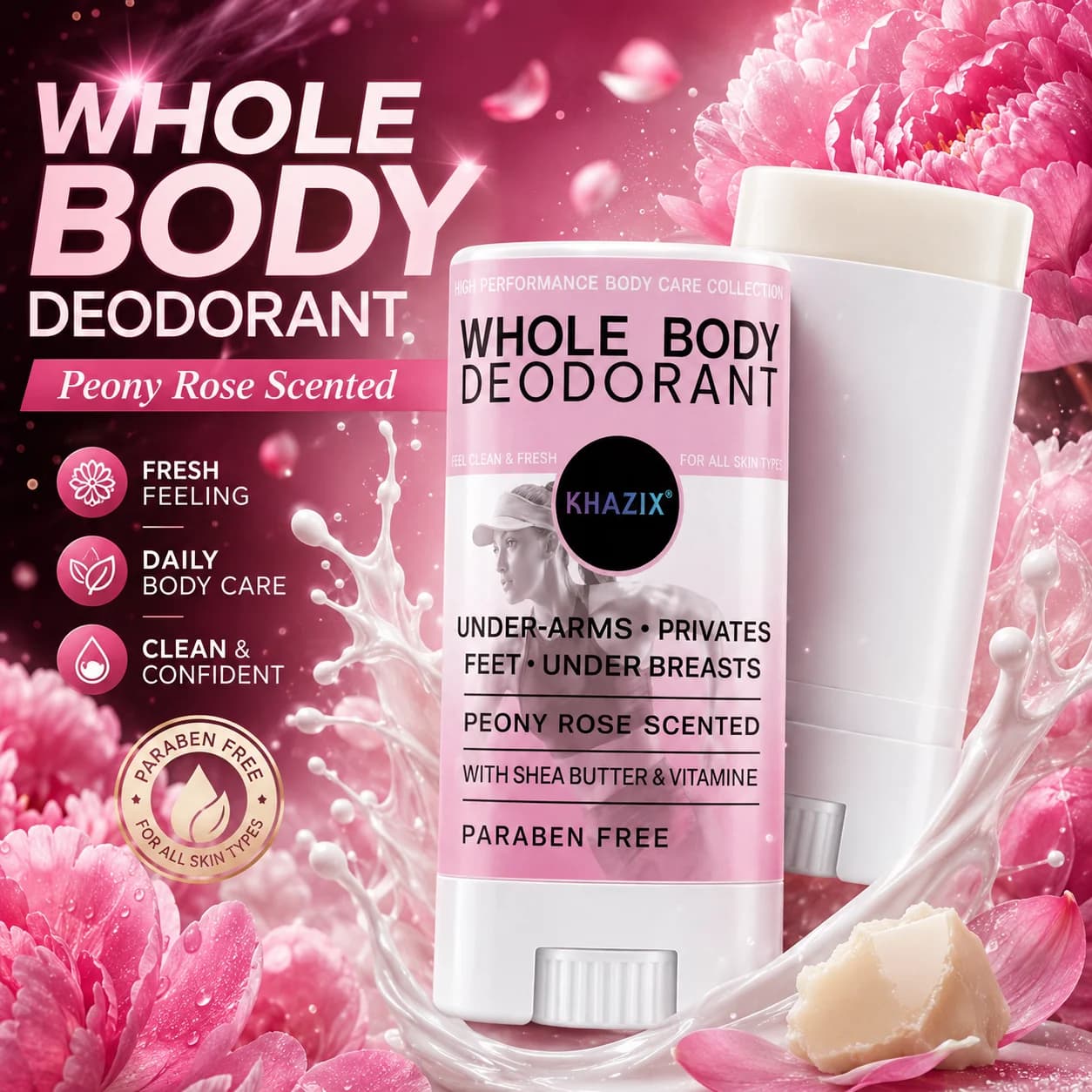 Déodorant en stick pour les aisselles | Formule anti-odeurs double action | Beurre de karité et huiles essentielles infusées | Fraîcheur douce et durable. Bo