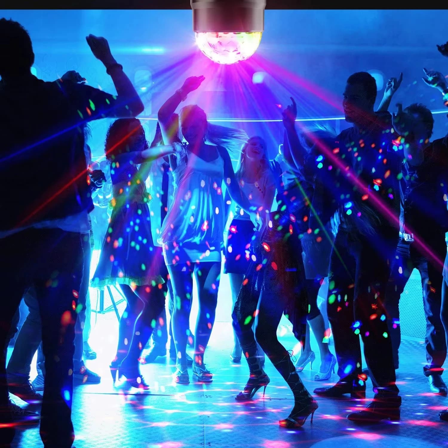 LED scène Disco lumière rotative DJ balle stroboscopique coloré magique danse voiture ambiance RGB cadeau de noël fête