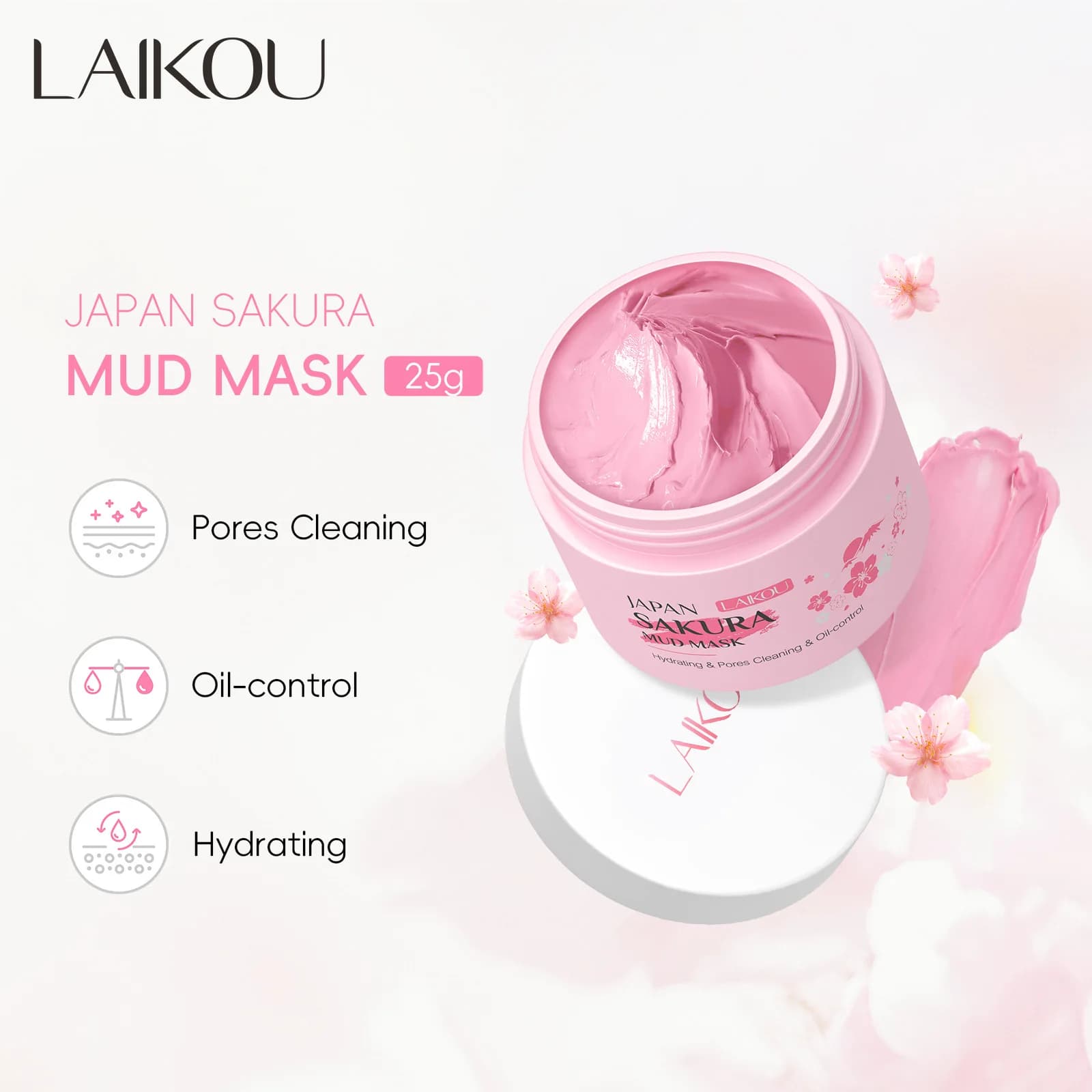 Masque Sakura pour le nettoyage du visage Maseczka dissolvant de tête noire Mascara soins de la peau