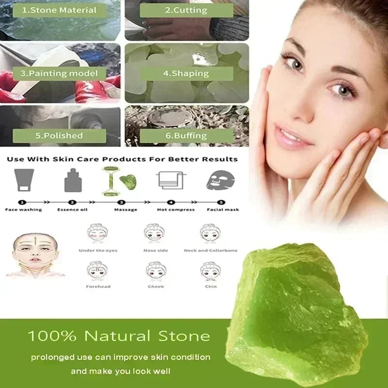 Rouleau de Jade naturel Gua Sha pour le visage