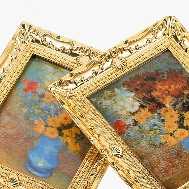 Modèle de cadre de peinture à l'huile miniature, adapté aux dioramas miniatures DIY, aux fresques et aux modèles de meubles pour salons et chambres à coucher