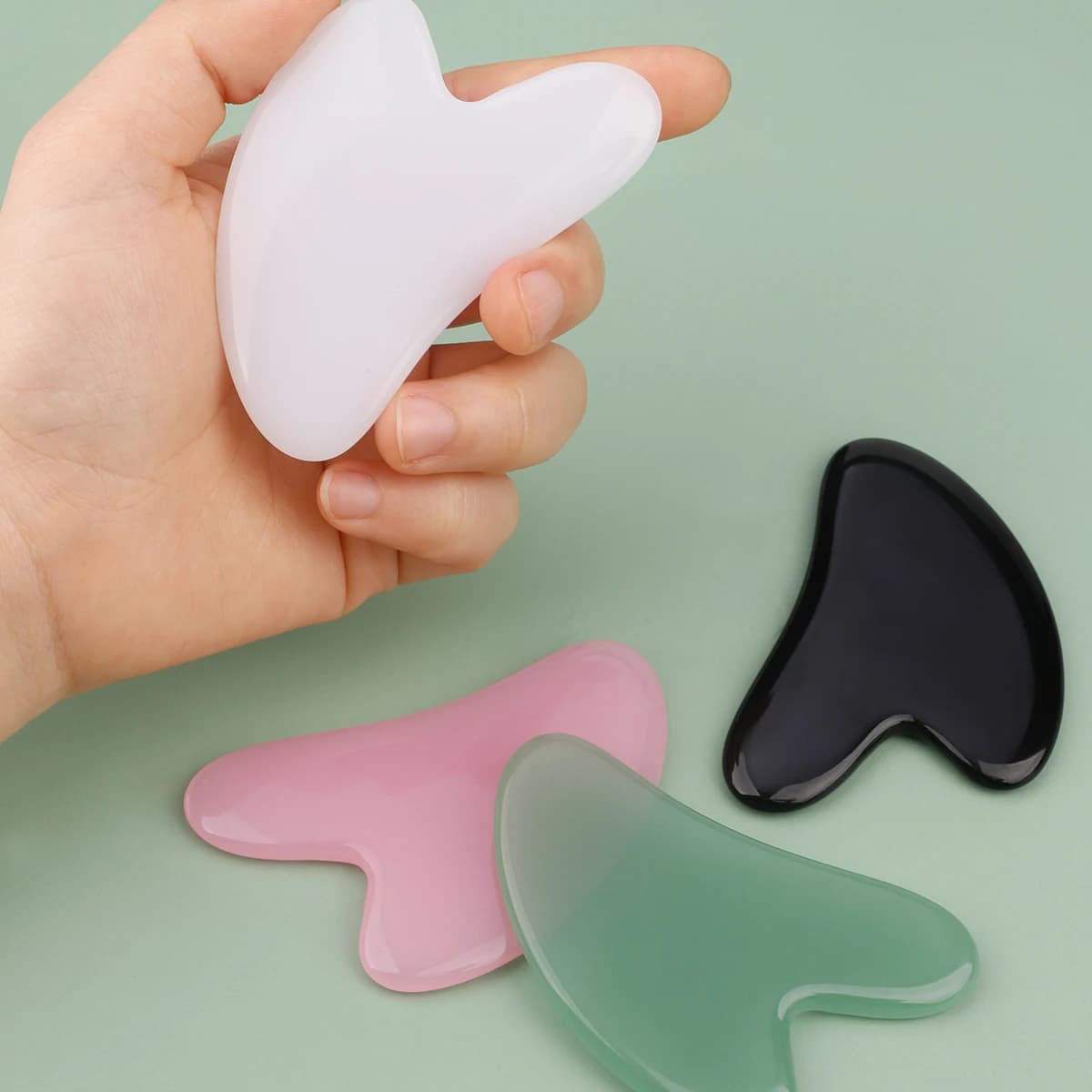 Rouleau & Gua Sha, rouleau pour le visage, rouleau pour le visage, outils de soins de la peau, masseur en résine, Massage du visage pour le visage, les yeux, le cou et le corps