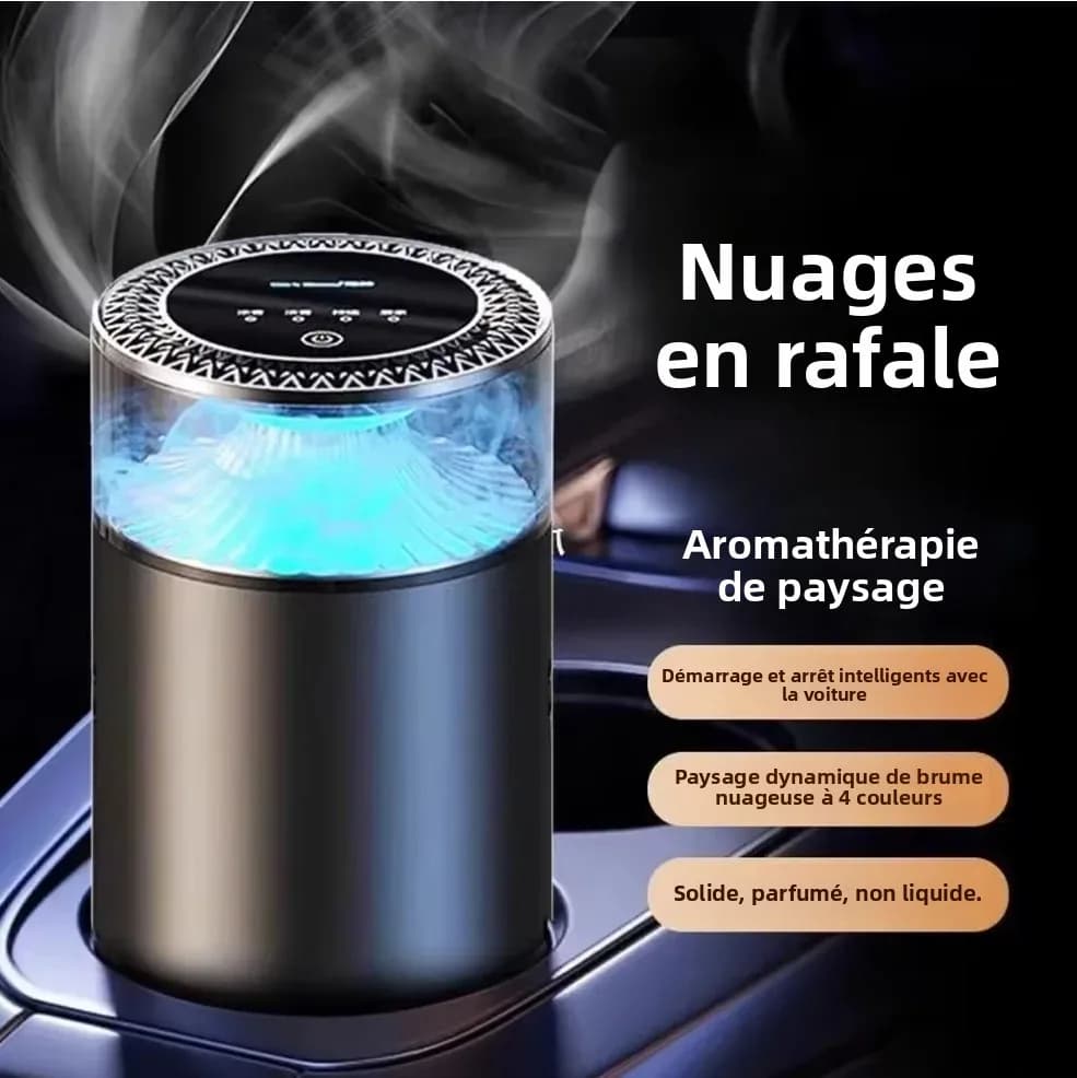 Nouveau diffuseur d'aromathérapie intelligent pour voiture, purificateur d'air (brumisateur) avec lumières colorées, humidificateur pour la maison et le bureau