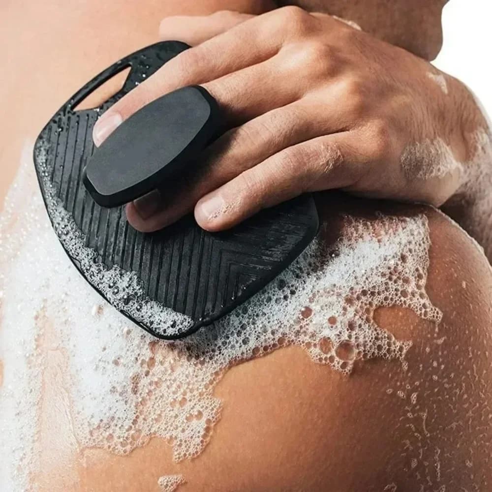 Brosse de nettoyage du corps en Silicone souple, 1 pièce, pour l'exfoliation, pratique, facile à nettoyer, brosse de bain en Silicone