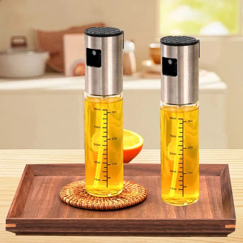 Bouteille de pulvérisation d'huile d'olive en acier inoxydable, 1 pièce, vinaigre d'huile pour friteuses à Air, barbecues, légumes, huiles essentielles, pulvérisateur de vinaigre