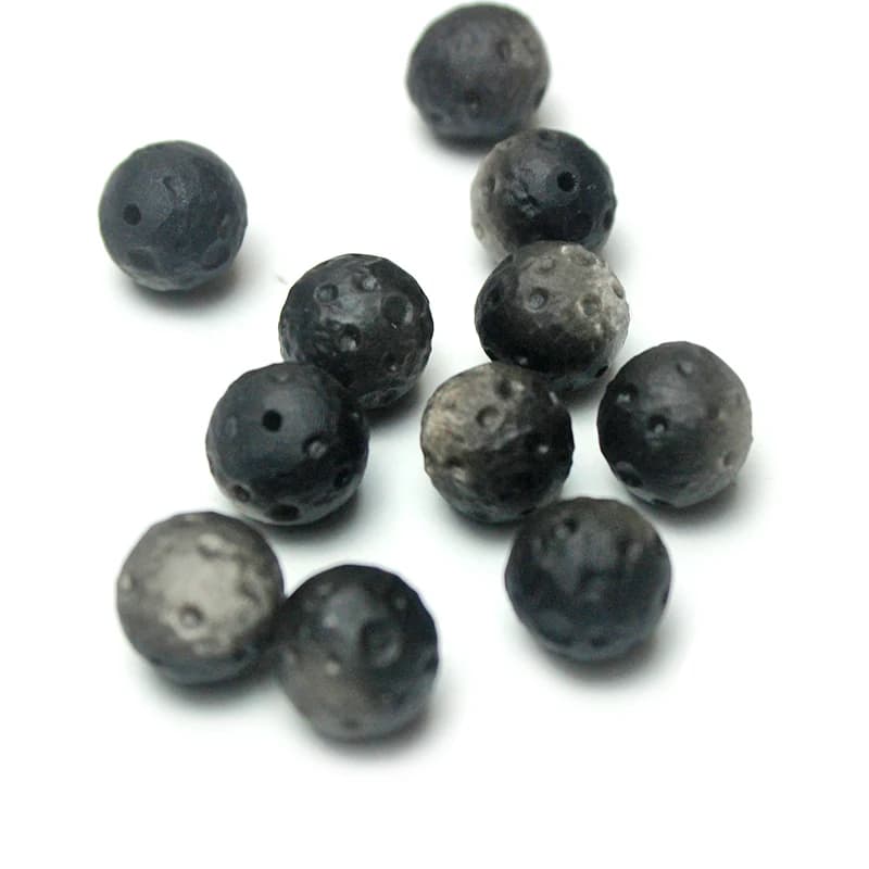 Argent obsidienne minerai brut naturel unique perles en vrac bricolage à la main mat givré météorite séparé par des perles