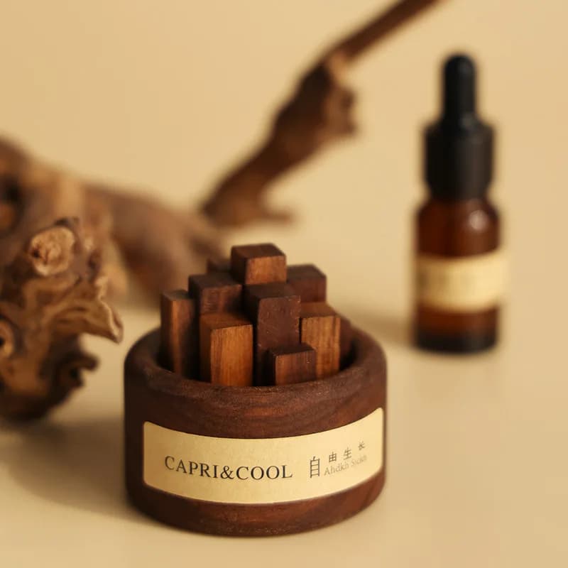Encens parfumé huile essentielle naturelle aromathérapie avec compte-gouttes en verre bâtons de bois de noyer noir parfum désodorisant de voiture