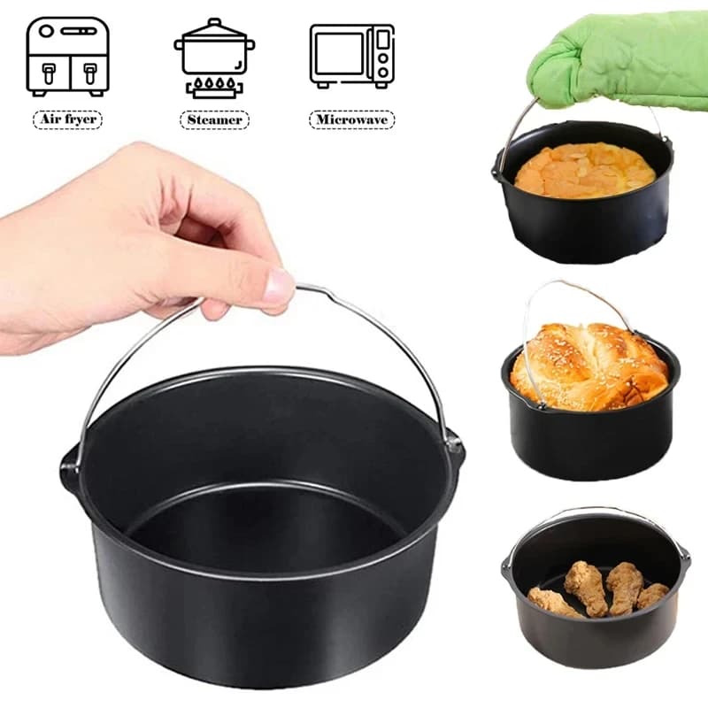 Grands accessoires pour friteuse à Air, four antiadhésif de 9/8/7 pouces, baril de gâteau, poêle de cuisson adaptée à la plupart des friteuses à air COSORI Gowise Phillips Ninja 3-7QT