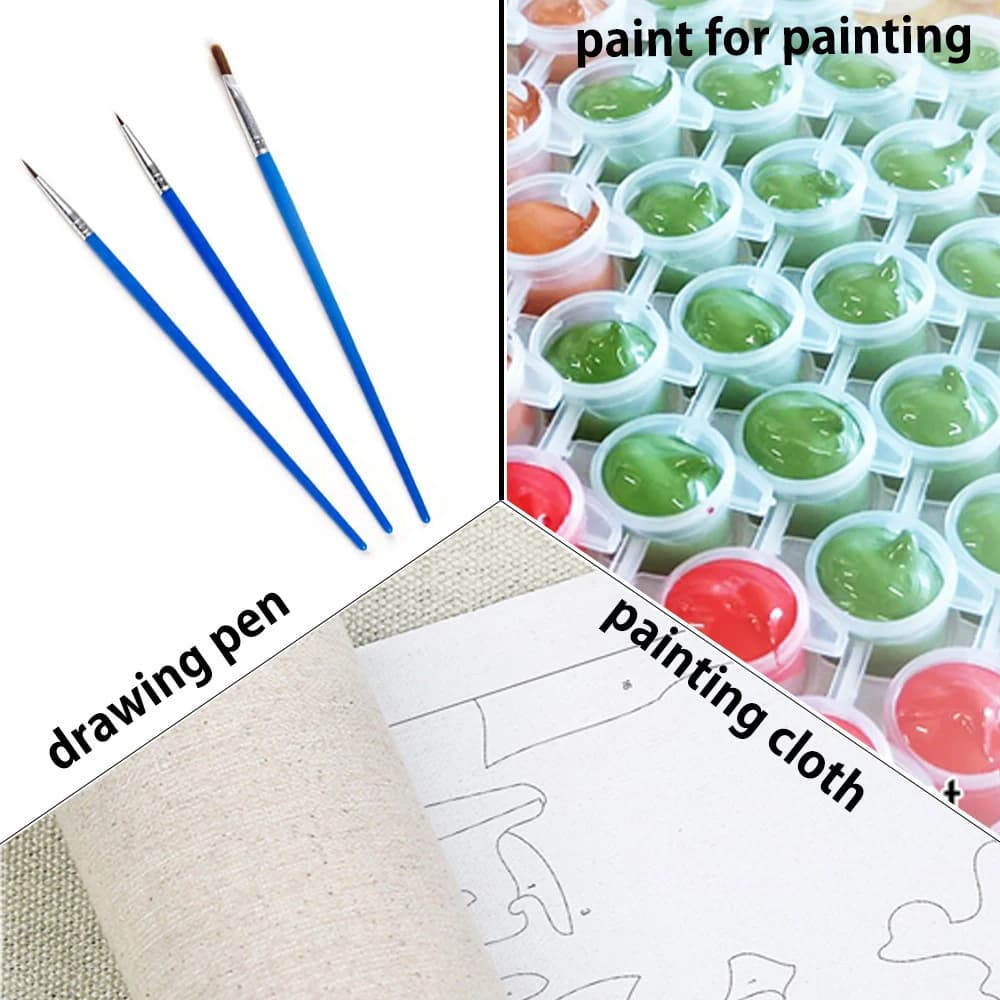 Peinture à l'huile de fleurs de pivoine par numéros, image d'art mural pour chambre à coucher, décoration de la maison, kits de peinture acrylique pour adultes et enfants, cadeau de bricolage