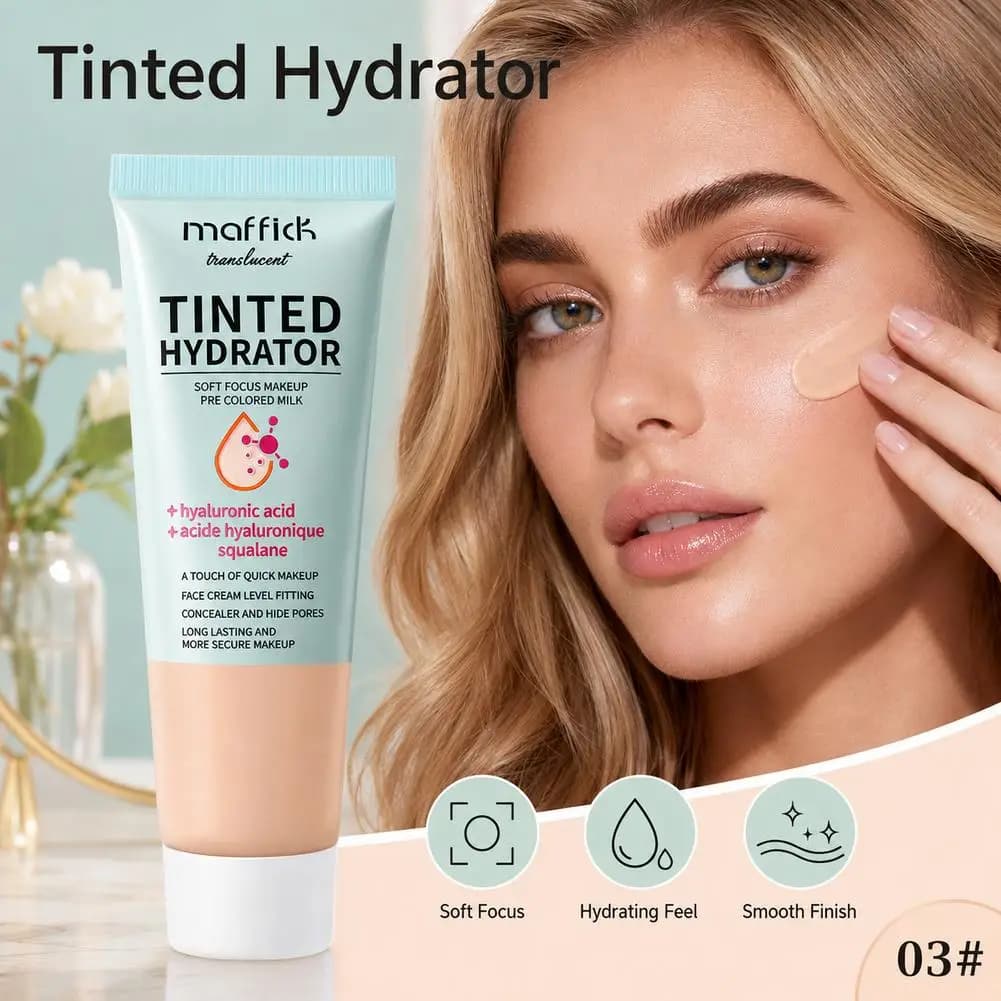 Crème hydratante teintée, couvrance modulable, hydratation intense, teint uniforme, fini semi-mat, crème hydratante pour le maquillage
