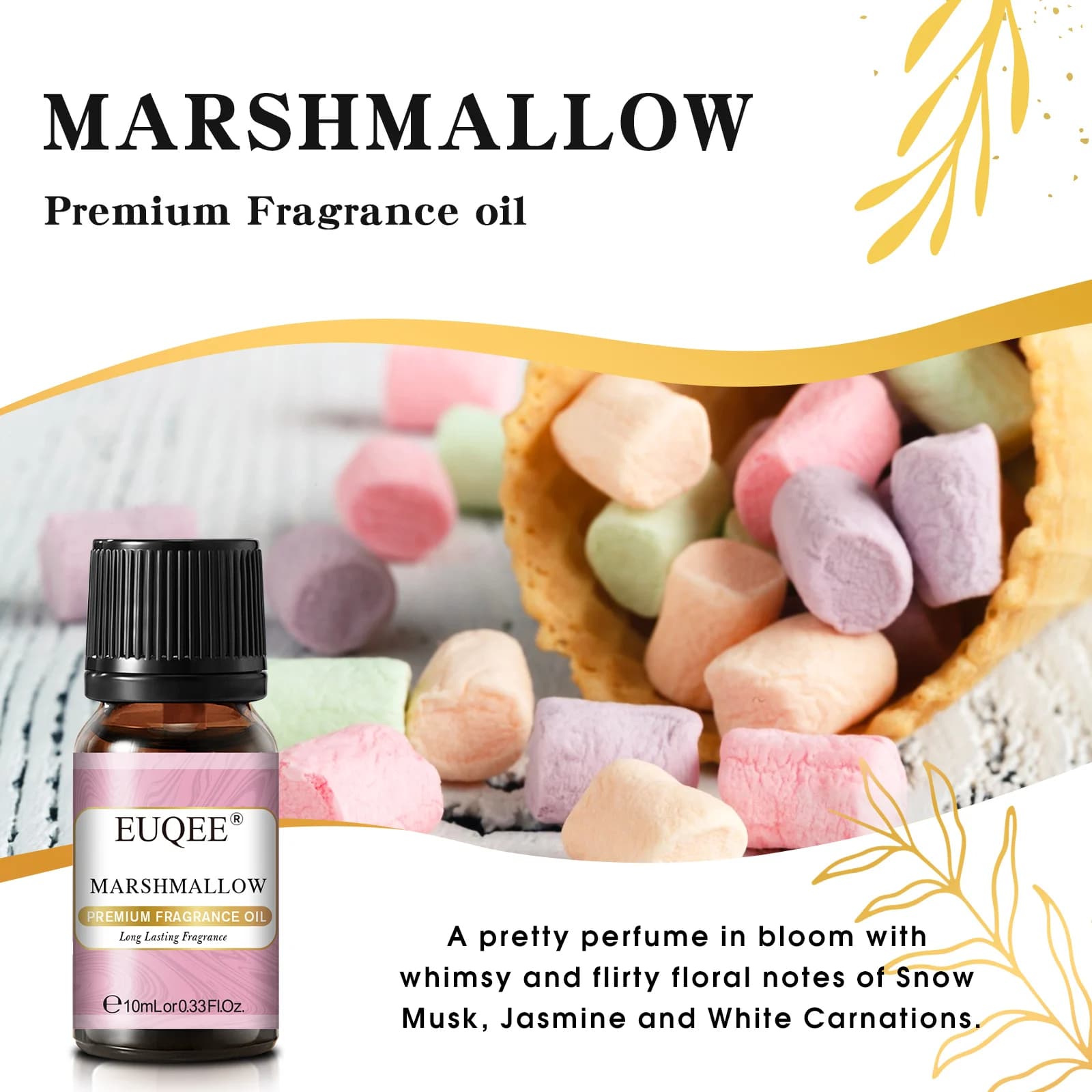 EUQEE 10ML huile parfumée série florale pour aromathérapie