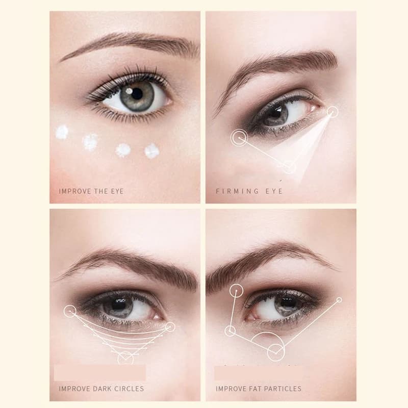 Crème Contour des Yeux Anti-Cernes, Anti-Poches et Anti-Rides, Éclaircissante, Hydratante et Blanchissante pour le Soin de la Peau