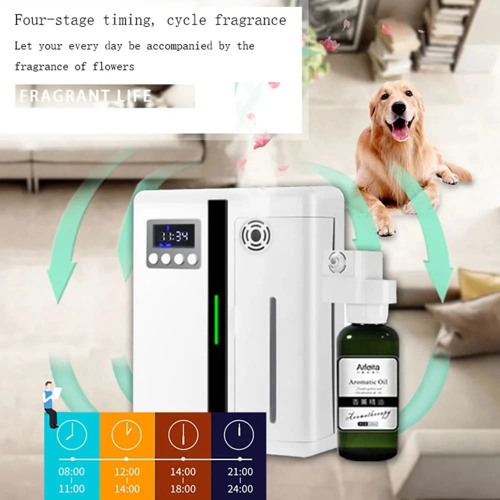 Diffuseur de parfum couverture 300m3 désodorisant de pièce diffuseur d'huile Bluetooth pour huile essentielle odeur électrique pour parfum de maison