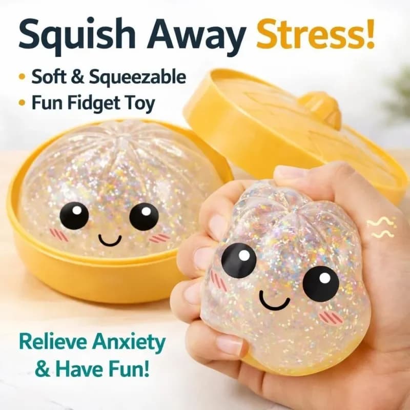 Jouet Squishy en forme de Boulette Vapeur Arc-en-ciel