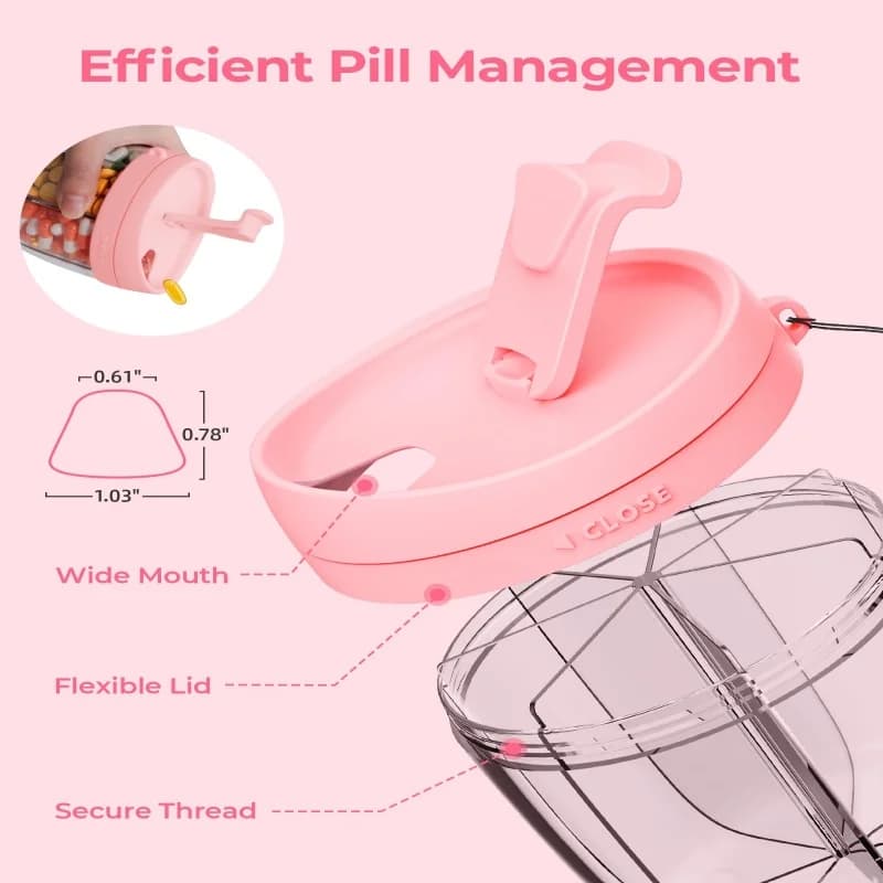 Boîte de rangement Portable pour suppléments de vitamines à 7 compartiments