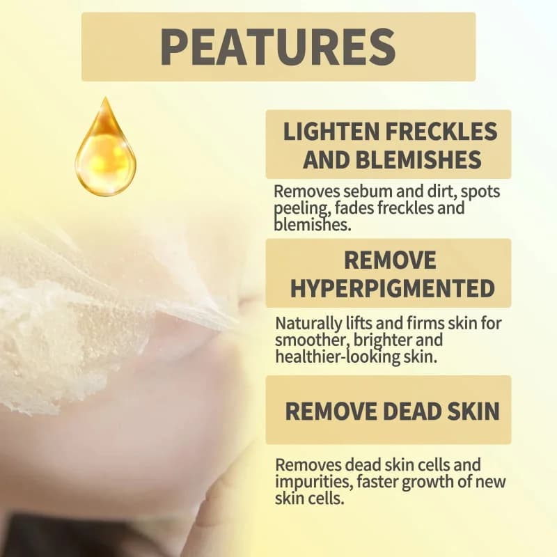 Lotion éclaircissante forte à l'huile de peeling jaune pour peaux foncées