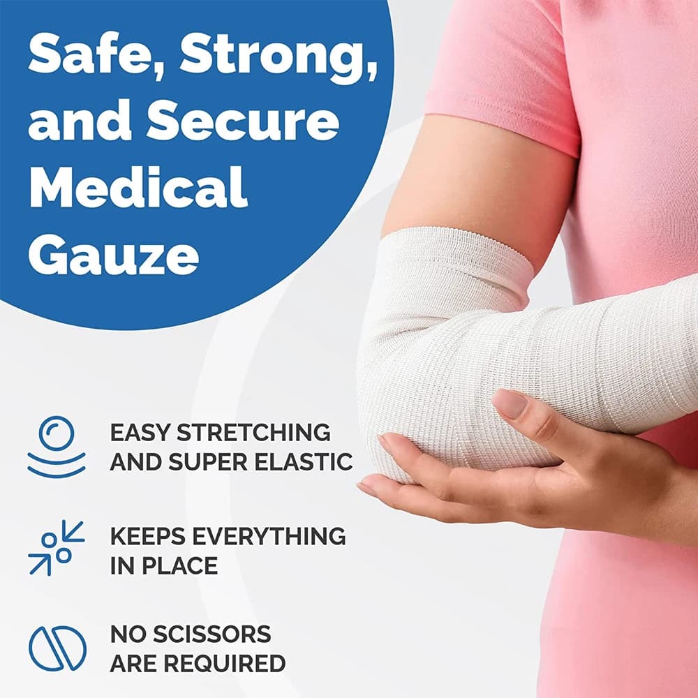 10 rouleaux de ruban de gaze, enveloppe de gaze, fournitures de premiers secours, bandage de gaze Flexible et respirant, enveloppement de bandage pour pansement
